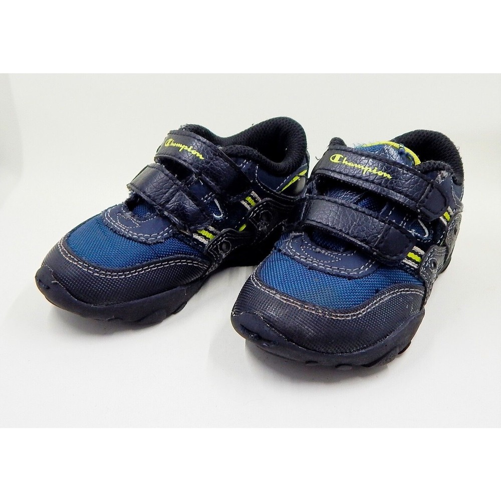 Champion Toddler Sneakers Blue Black Size 6.5 Hook Loop Closure